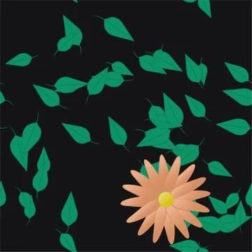 Floral ornamental vector pattern. Seamless design leafs texture. Stock Illustration