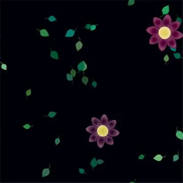 Floral ornamental vector pattern. Seamless design leafs texture. Stock Illustration