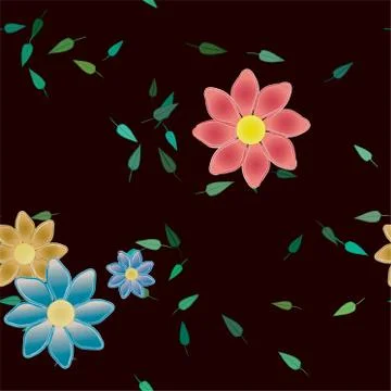 Floral ornamental vector pattern. Seamless design leafs texture. Illustrazione stock