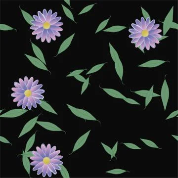 Floral ornamental vector pattern. Seamless design leafs texture. Stock Illustration