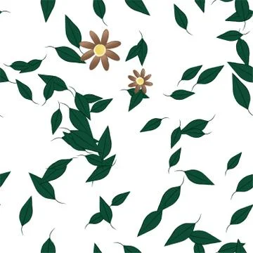 Floral ornamental vector pattern. Seamless design leafs texture. Illustrazione stock
