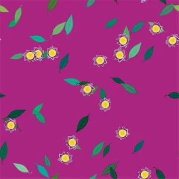 Floral ornamental vector pattern. Seamless design leafs texture. Stock Illustration
