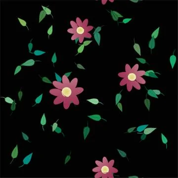 Floral ornamental vector pattern. Seamless design leafs texture. Stockillustratie