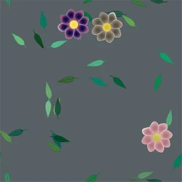Floral ornamental vector pattern. Seamless design leafs texture. 스톡 일러스트
