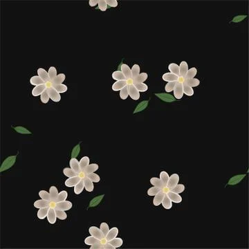 Floral ornamental vector pattern. Seamless design leafs texture. Stock Illustration