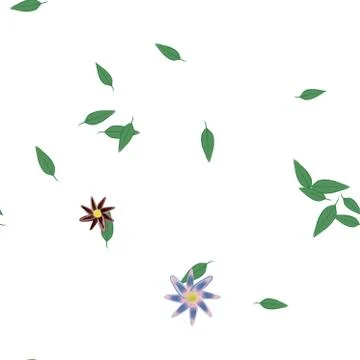 Floral ornamental vector pattern. Seamless design leafs texture. Stock Illustration