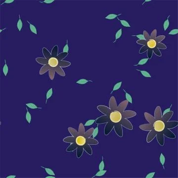Floral ornamental vector pattern. Seamless design leafs texture. Stock Illustration