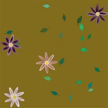 Floral ornamental vector pattern. Seamless design leafs texture. Stock Illustration