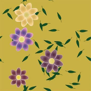 Floral ornamental vector pattern. Seamless design leafs texture. 스톡 일러스트