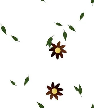 Floral ornamental vector pattern. Seamless design leafs texture. Stock Illustration