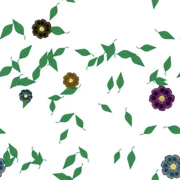 Floral ornamental vector pattern. Seamless design leafs texture. Illustrazione stock