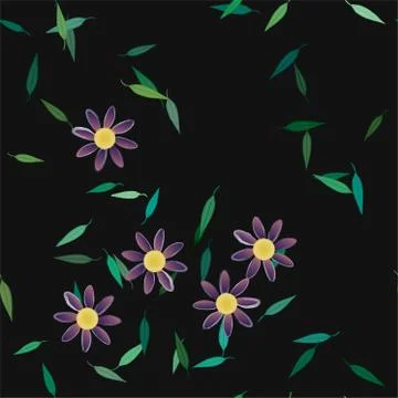Floral ornamental vector pattern. Seamless design leafs texture. Stockillustratie