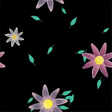 Floral ornamental vector pattern. Seamless design leafs texture. Stock Illustration