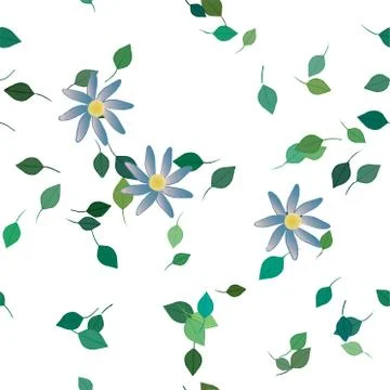 Floral ornamental vector pattern. Seamless design leafs texture. Stock Illustration