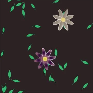 Floral ornamental vector pattern. Seamless design leafs texture. Stock Illustration