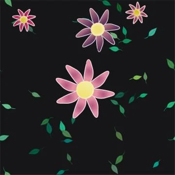 Floral ornamental vector pattern. Seamless design leafs texture. Stock Illustration