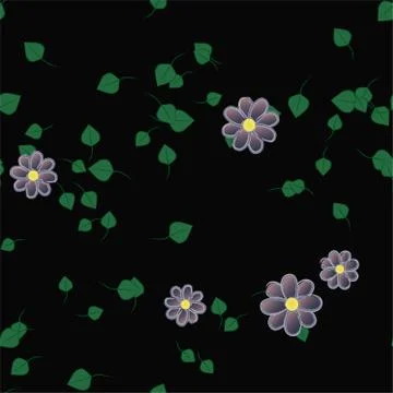 Floral ornamental vector pattern. Seamless design leafs texture. Illustrazione stock