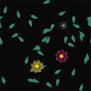 Floral ornamental vector pattern. Seamless design leafs texture. Illustrazione stock