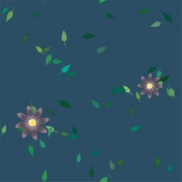Floral ornamental vector pattern. Seamless design leafs texture. 스톡 일러스트