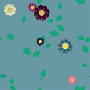 Floral ornamental vector pattern. Seamless design leafs texture. Illustrazione stock