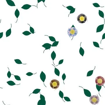 Floral ornamental vector pattern. Seamless design leafs texture. Stock Illustration