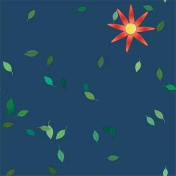 Floral ornamental vector pattern. Seamless design leafs texture. Stock Illustration