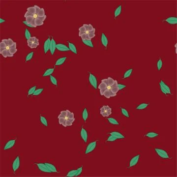 Floral ornamental vector pattern. Seamless design leafs texture. Stock Illustration