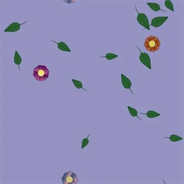 Floral ornamental vector pattern. Seamless design leafs texture. Stock Illustration