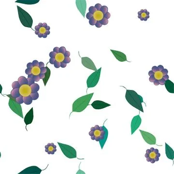 Floral ornamental vector pattern. Seamless design leafs texture. Stock Illustration