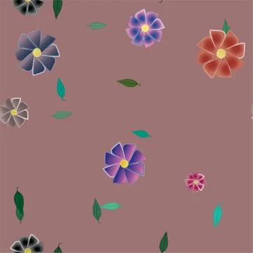 Floral ornamental vector pattern. Seamless design leafs texture. Stock Illustration