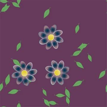 Floral ornamental vector pattern. Seamless design leafs texture. Stock Illustration