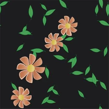 Floral ornamental vector pattern. Seamless design leafs texture. 스톡 일러스트