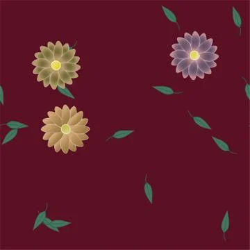 Floral ornamental vector pattern. Seamless design leafs texture. Illustrazione stock