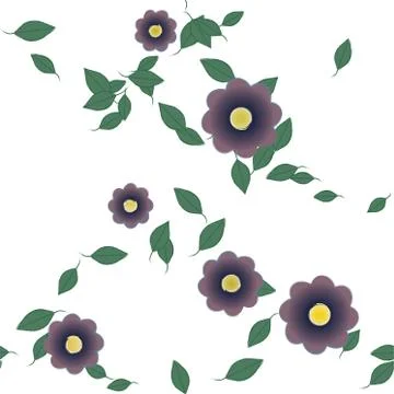 Floral ornamental vector pattern. Seamless design leafs texture. 스톡 일러스트
