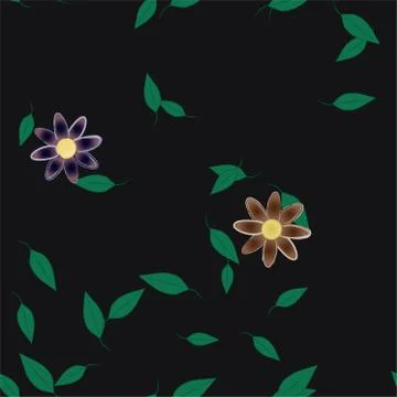 Floral ornamental vector pattern. Seamless design leafs texture. Stock Illustration
