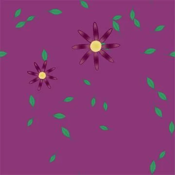 Floral ornamental vector pattern. Seamless design leafs texture. Stock Illustration