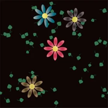 Floral ornamental vector pattern. Seamless design leafs texture. Stock Illustration