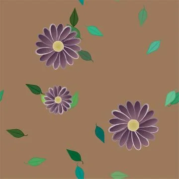 Floral ornamental vector pattern. Seamless design leafs texture. Stock Illustration