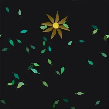 Floral ornamental vector pattern. Seamless design leafs texture. Stock Illustration