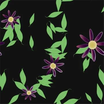 Floral ornamental vector pattern. Seamless design leafs texture. 스톡 일러스트