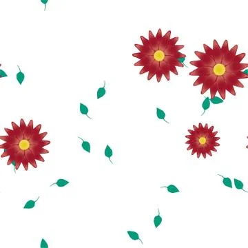 Floral ornamental vector pattern. Seamless design leafs texture. Stock Illustration