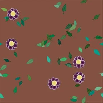 Floral ornamental vector pattern. Seamless design leafs texture. Stock Illustration