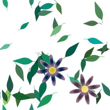 Floral ornamental vector pattern. Seamless design leafs texture. Stock Illustration