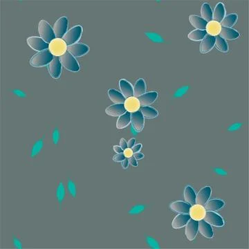 Floral ornamental vector pattern. Seamless design leafs texture. Stock Illustration