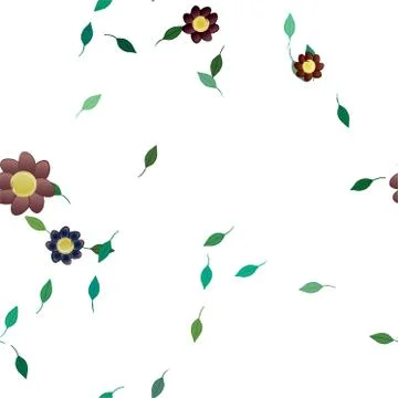 Floral ornamental vector pattern. Seamless design leafs texture. Stock Illustration