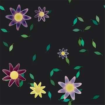 Floral ornamental vector pattern. Seamless design leafs texture. 스톡 일러스트