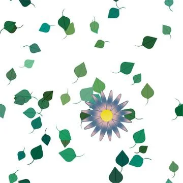 Floral ornamental vector pattern. Seamless design leafs texture. Illustrazione stock