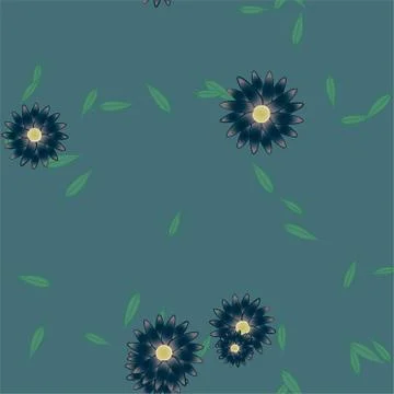 Floral ornamental vector pattern. Seamless design leafs texture. Stock Illustration