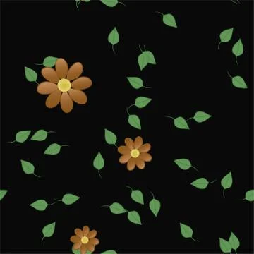 Floral ornamental vector pattern. Seamless design leafs texture. Stock Illustration