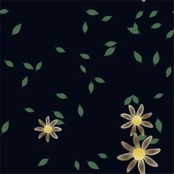 Floral ornamental vector pattern. Seamless design leafs texture. 스톡 일러스트